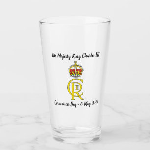 Copo De Pint Vidro comemorativo do Rei Charles III