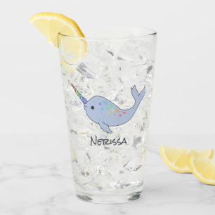 Copo De Pint Vidro conhecido de Narwhal do arco-íris