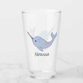 Copo De Pint Vidro conhecido de Narwhal do arco-íris