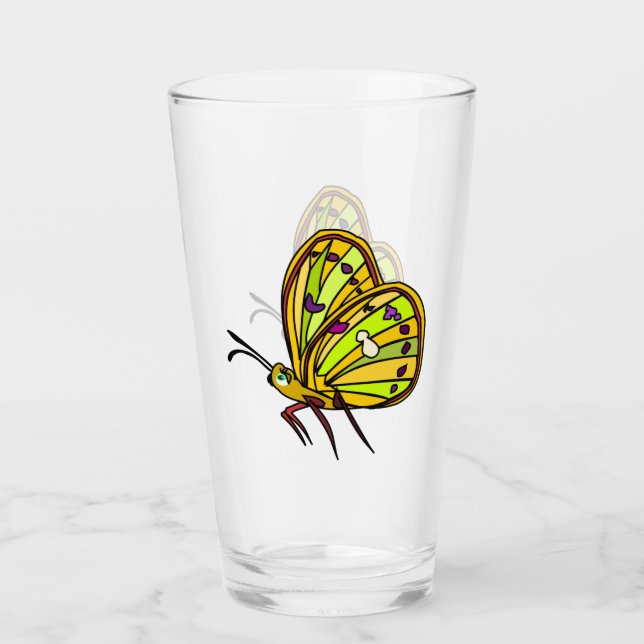 Copo De Pint Vidro da borboleta (Frente)