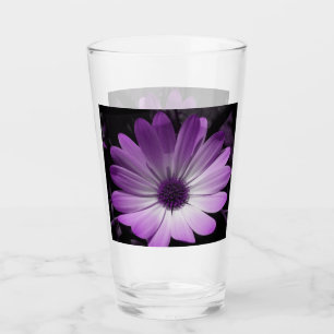 Copo De Pint Vidro da flor da margarina púrpura