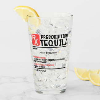 Copo De Pint Vidro da Receita de Tequila RX Engraçado Personali