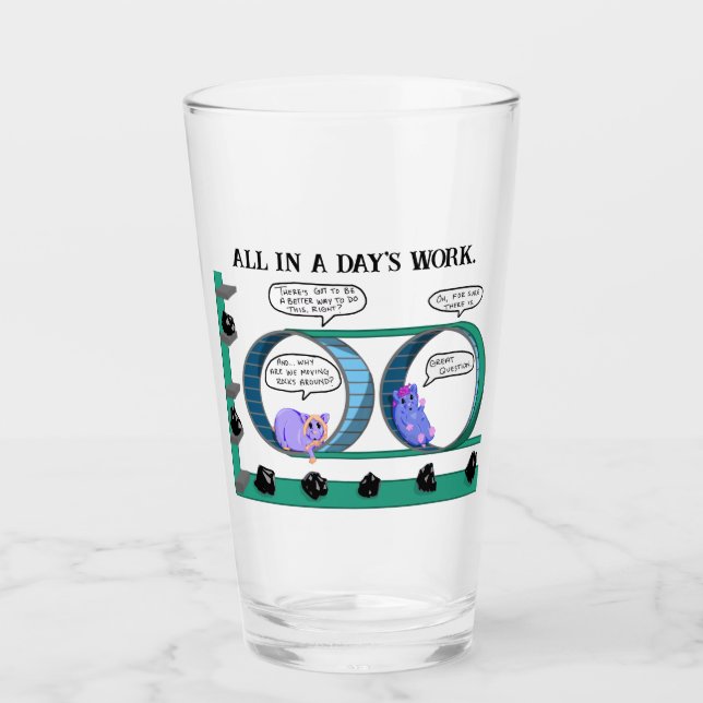 Copo De Pint Vidro da roda do hamster corporativo (Frente)