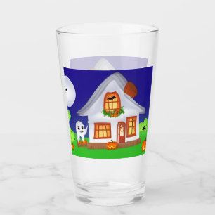 Copo De Pint Vidro de alta qualidade com Halloween House & Ghos