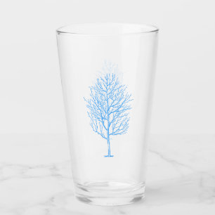Copo De Pint Vidro de árvore azul-inverno