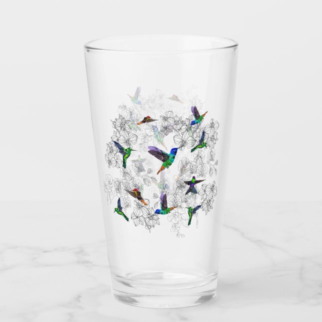Copo De Pint Vidro de aves primavera (Frente)