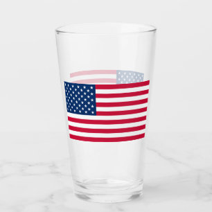 Copo De Pint Vidro de Bandeira Americana Patriótica