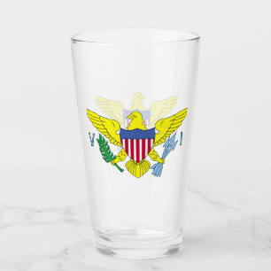 Copo De Pint Vidro de Bandeira das Ilhas Virgens
