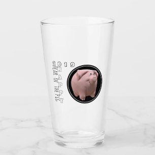Copo De Pint Vidro de Bebendo 3D Feliz Ano PIg 2019