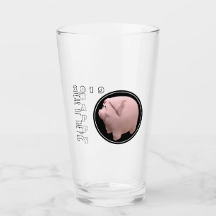 Copo De Pint Vidro de Bebendo 3D Feliz Ano PIg 2019 1