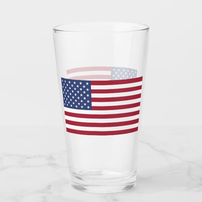 Copo De Pint Vidro de Bebendo de Bandeira Americano (Frente)