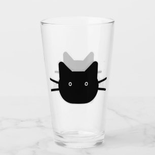 Copo De Pint Vidro de Bebendo de rosto de gato preto