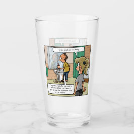 Copo De Pint Vidro de Bebendo Engraçado na Ilha Cabeça Sálida