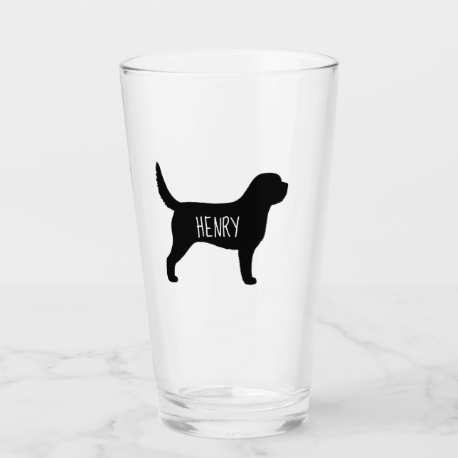 Copo De Pint Vidro de Bebendo Personalizado de Cão de Otterhoun (Frente)