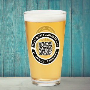 Copo De Pint Vidro de bebidas em hotel ou Bar com código QR