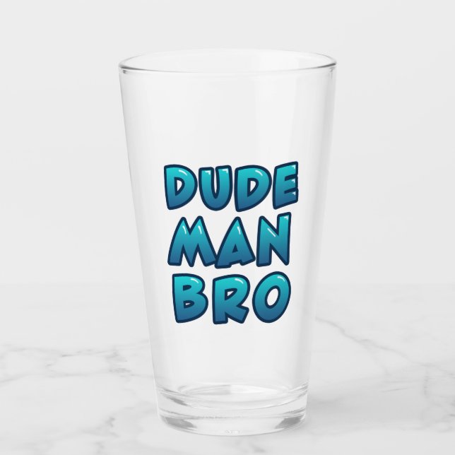 Copo De Pint Vidro de Bro Pint do ProSuperherói Dude Man (Frente)