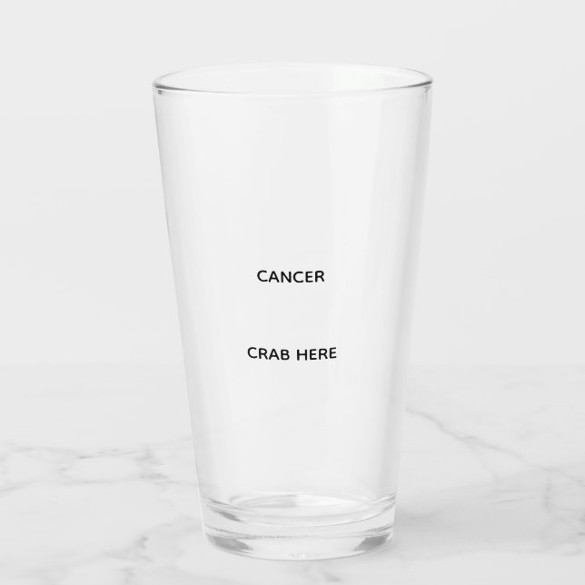 Copo De Pint Vidro de câncer (Verso)
