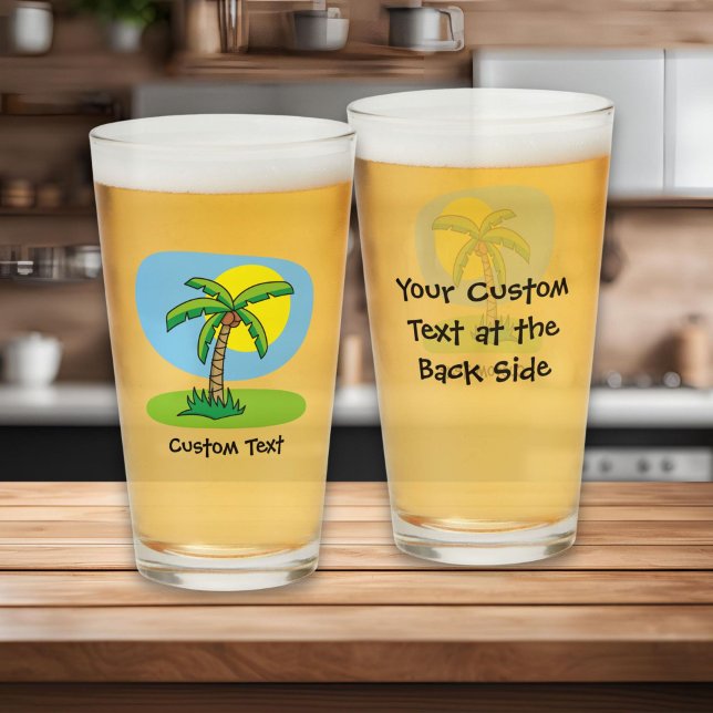 Copo De Pint Vidro de Cartografia em Palm Tree (Criador carregado)