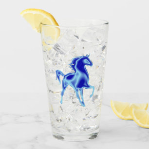 Copo De Pint Vidro de Cavalo Azul - Pintura