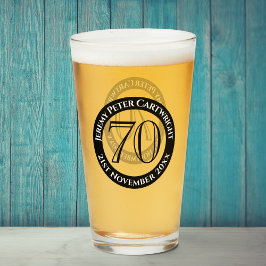 Copo De Pint Vidro de Celebração de Aniversário de 70