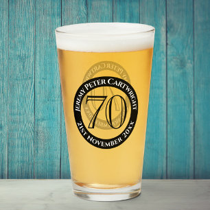 Copo De Pint Vidro de Celebração de Aniversário de 70