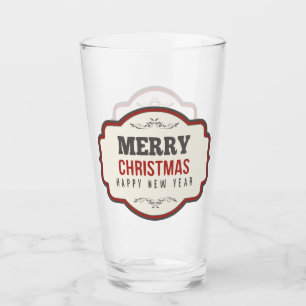 Copo De Pint Vidro de cerveja antiquado do Natal