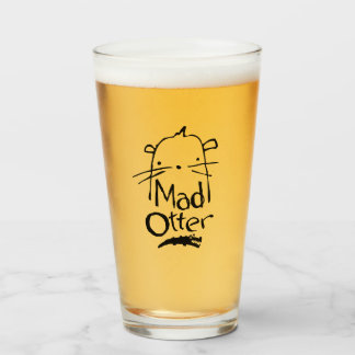 Copo De Pint Vidro de cerveja com logotipo louco da lontra