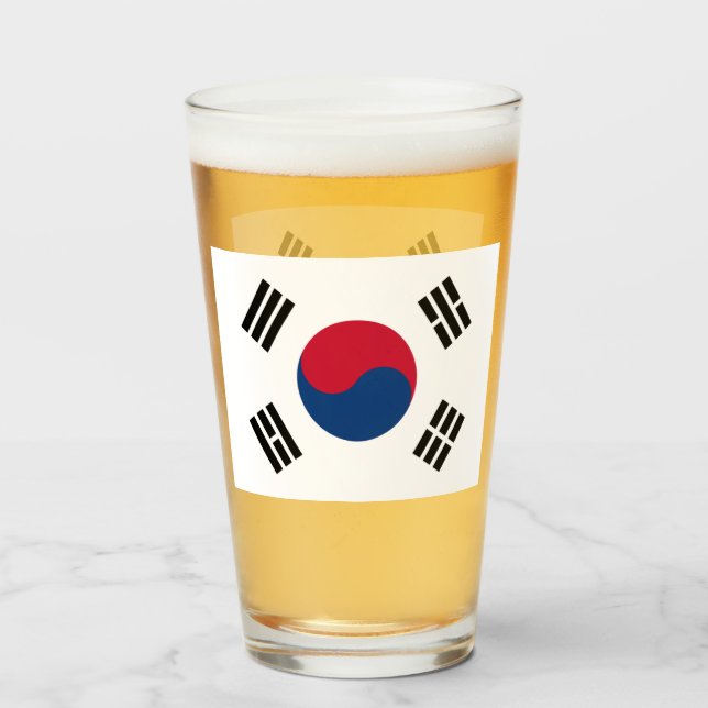COPO DE PINT VIDRO DE CERVEJA DA COREIA DO SUL  (Frente (Preenchido))