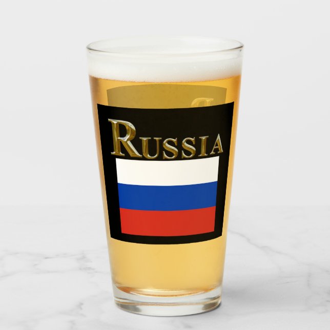 COPO DE PINT VIDRO DE CERVEJA DA RÚSSIA (Frente (Preenchido))