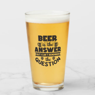 Copo De Pint Vidro de cerveja de 16 oz (onça) - "Beer Answer"