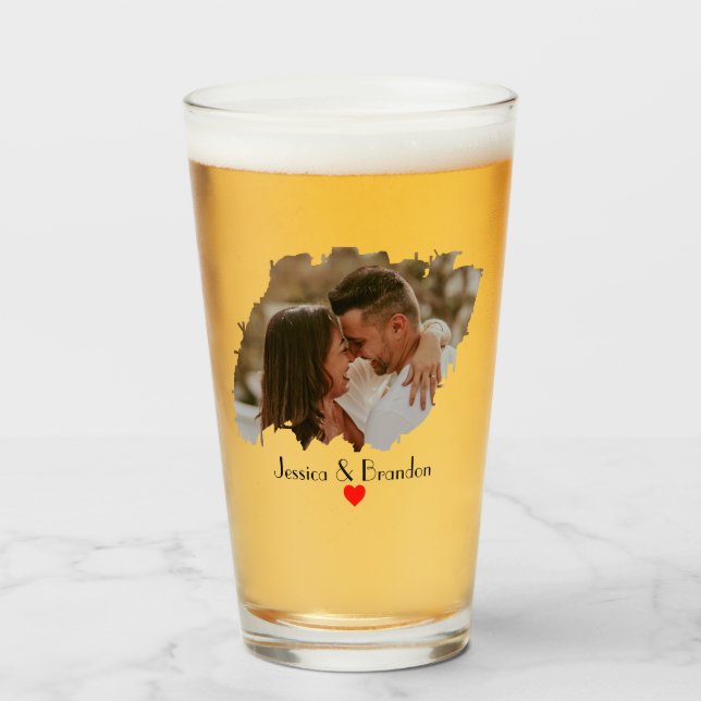 Copo De Pint Vidro de cerveja de fotos moderna personalizada -  (Frente (Preenchido))