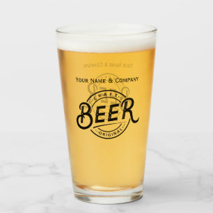Copo De Pint Vidro de cerveja de logotipo manuscrito personaliz