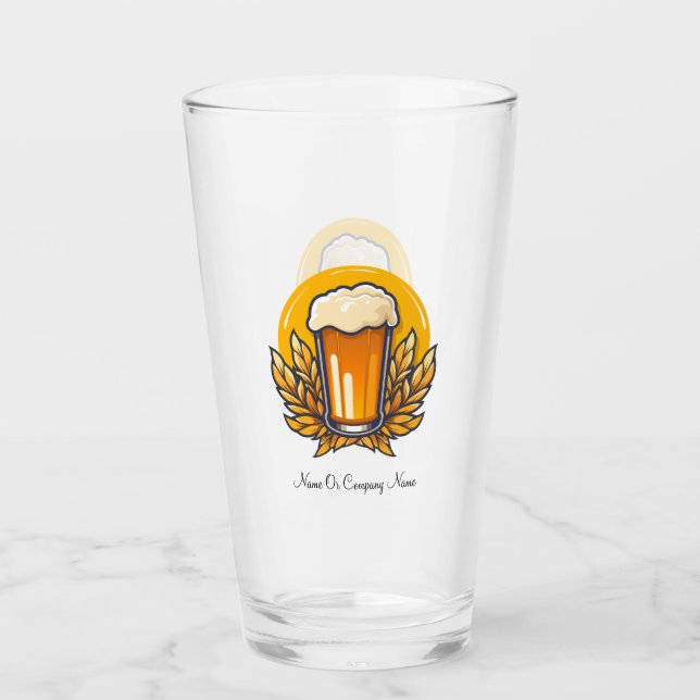 Copo De Pint Vidro de cerveja personalizado com nome (Frente)