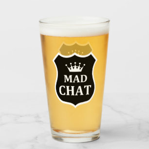 Copo De Pint Vidro de Chat Louco