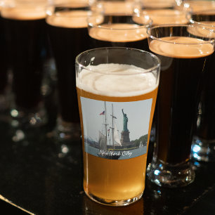 Copo De Pint Vidro de Fotografia de Nova Iorque Harbor