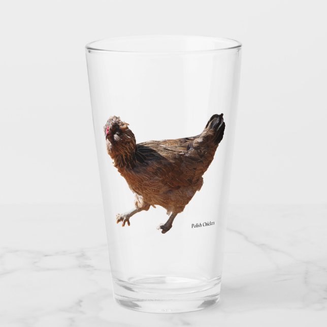 Copo De Pint vidro de Frango Polonês (Frente)
