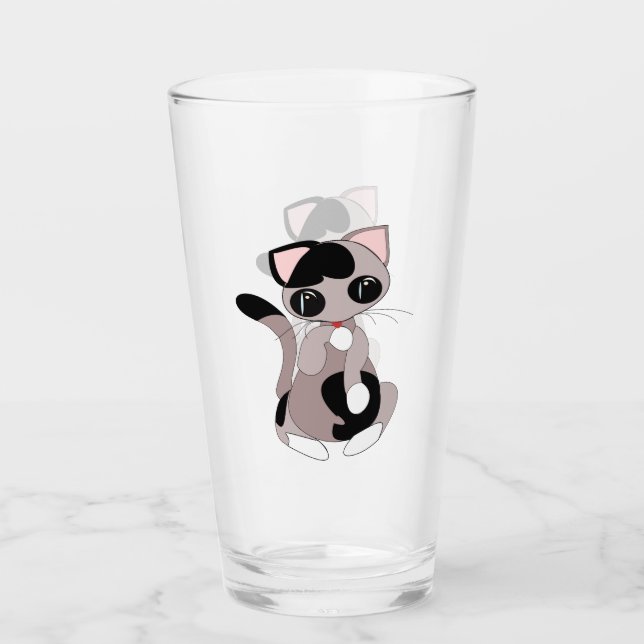 Copo De Pint Vidro De Gato Cinto (Frente)
