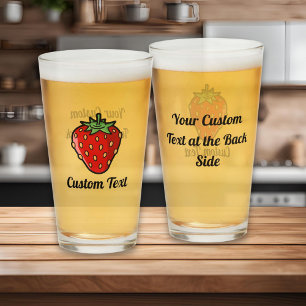 Copo De Pint Vidro de Ícone de Morango