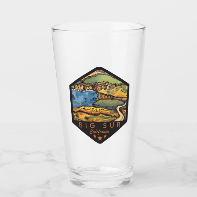 Copo De Pint Vidro de Impressão da Califórnia em Big Sur (Frente)