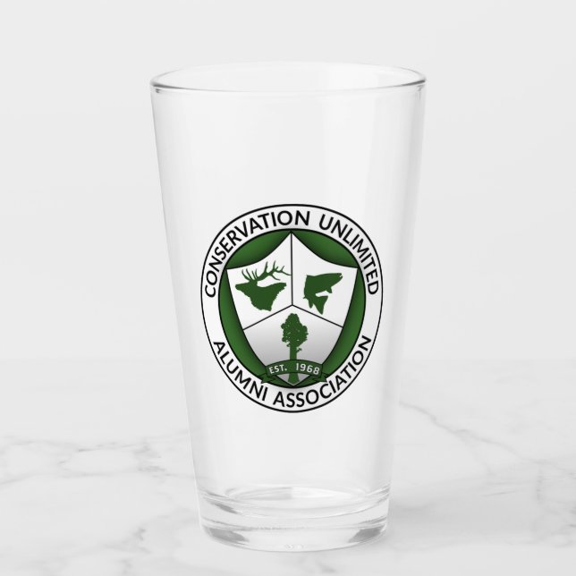 Copo De Pint Vidro de impressão do logotipo CUAA (Frente)