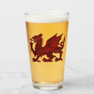 COPO DE PINT VIDRO DE IMPRESSÃO DO WELSH DRAGON