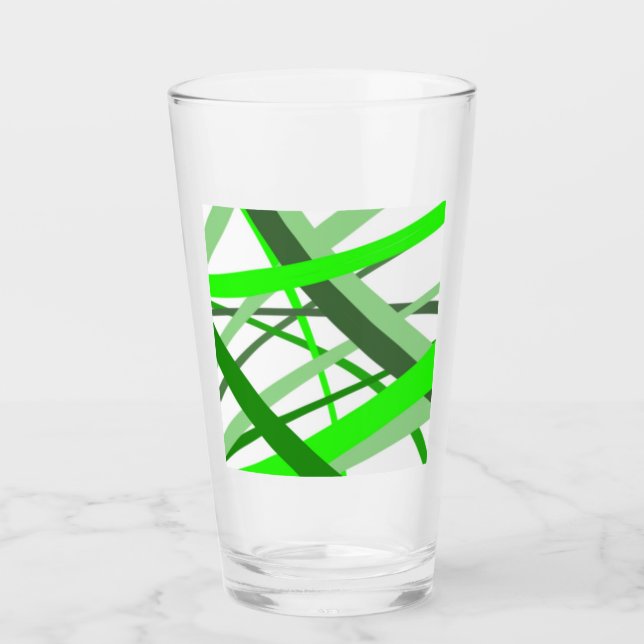 Copo De Pint Vidro de linhas verdes (Frente)