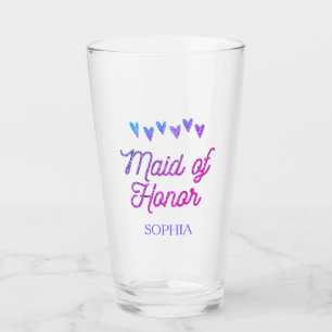 Copo De Pint Vidro de Madrinha de casamento cardíaca com gradaç