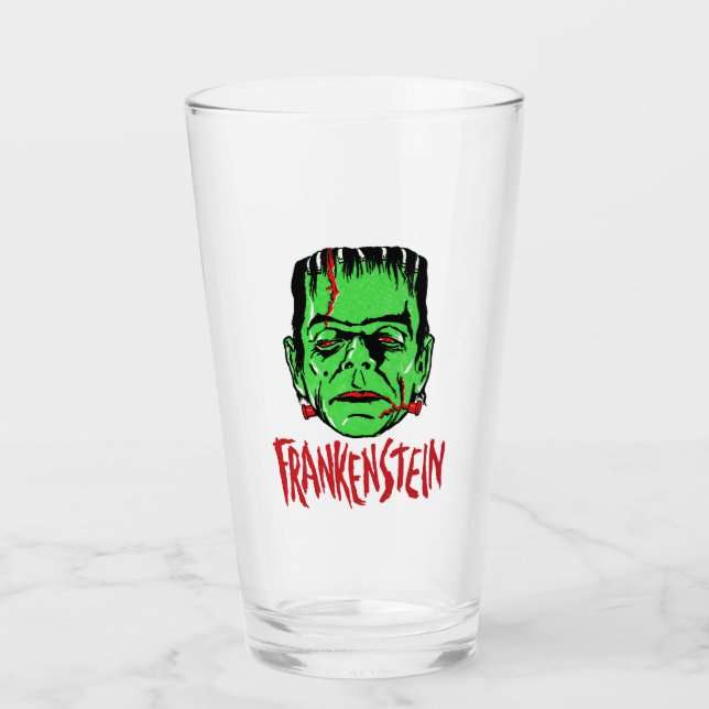 Copo De Pint Vidro de monstro da estação de gás da década de 19 (Frente)