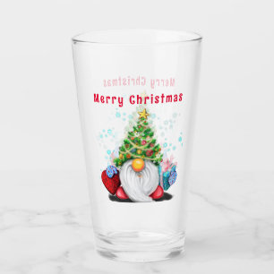 Copo De Pint Vidro de Natal Gnomo