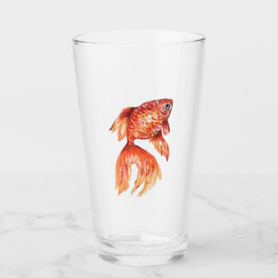 Copo De Pint Vidro de Peixe Dourado