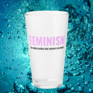 Copo De Pint Vidro de Ponto Feminismo - Pour One for Progress