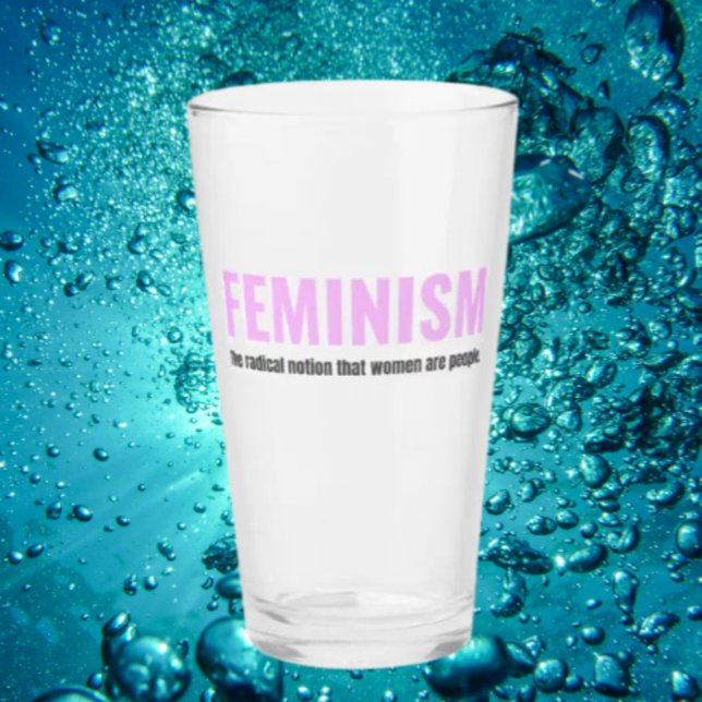 Copo De Pint Vidro de Ponto Feminismo - Pour One for Progress (Criador carregado)