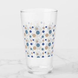 Copo De Pint Vidro de Pontos de Cor de Areia e Azul da Praia