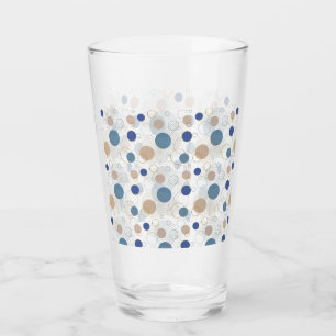 Copo De Pint Vidro de Pontos de Cor de Areia e Azul da Praia